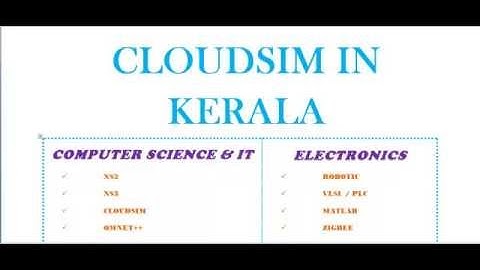 CLOUDSIM IN KERALA