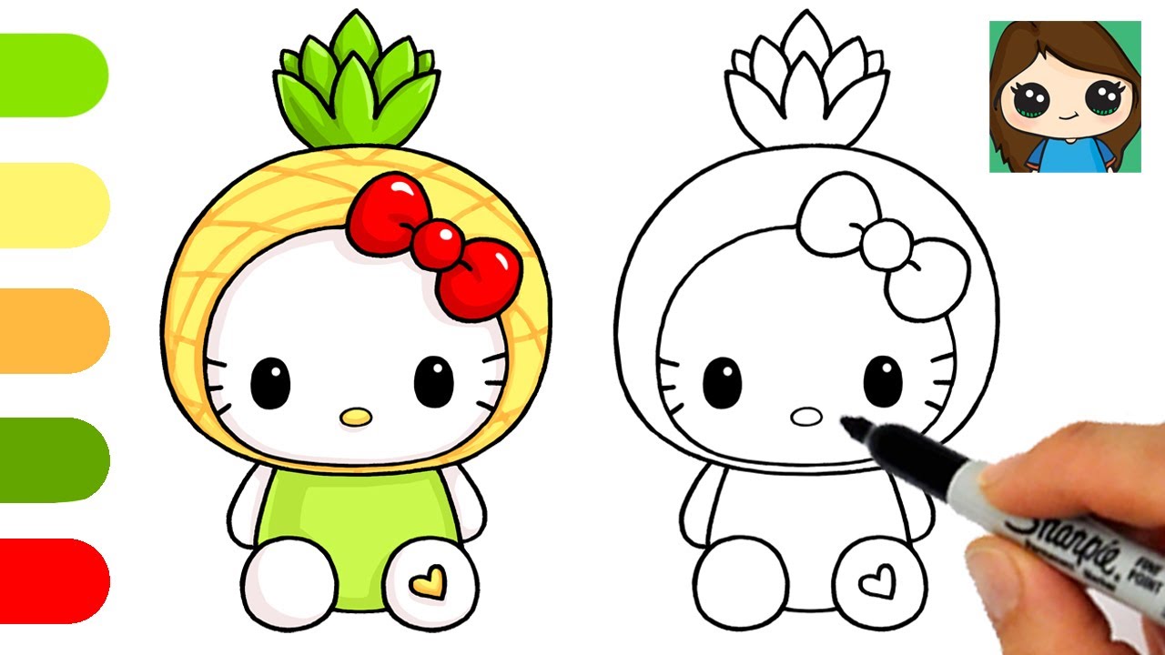 How to draw Hello Kitty easy 