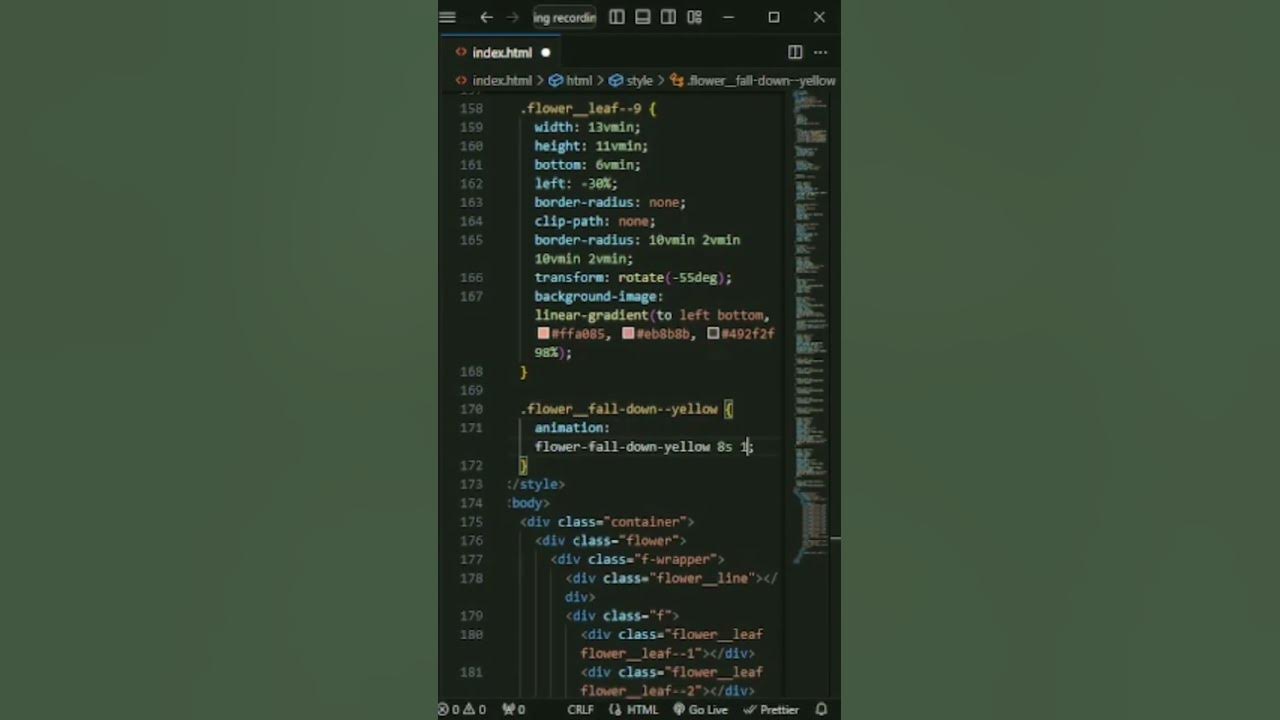 60 Seconds | Coding Blooming Flower & Falling Leaves #CSS #HTML - YouTube