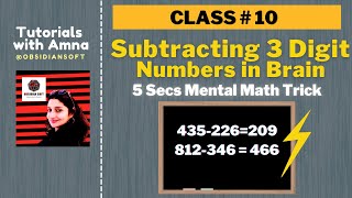 Subtracting 3-digit numbers in the mind | Subtracting 3-digit numbers fast|  Mental Math - Class #10 screenshot 2