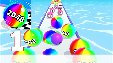 BALL RUN 2048 Gameplay walkthrough part 1, Level 1 to level 20 New satisfying game