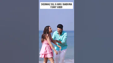 Shehnaaz Gill funny video with Guru Randhava during shoot #shorts #shehnaazgill #gururandhawa #bts