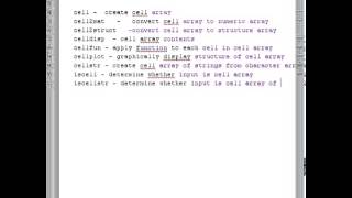 Cell Arrays in MATLAB Profile