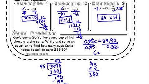 4.2 Solving Equations Using Multiplication or Division