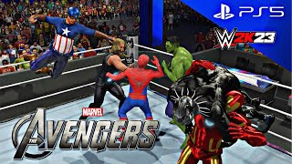 WWE 2K23 | Iron Man Vs Captain America Vs Hulk Vs Thor Vs Black Panther Vs Spiderman |Battle Royale|