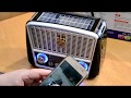 Радио портативная колонка MP3 USB с солнечной панелью Golon RX 456S Solar Black Grey