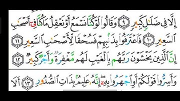 قراءة سورة الملك بالأحكام من الآية(١٠) إلى الآية (١٤) وشرح أحكام الرا وصلا ووقفا  المعلمة رضى ....