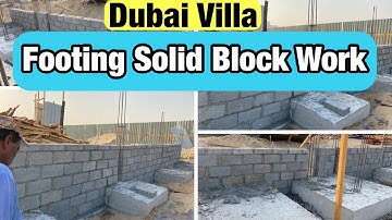 How Can Fix Solid Block work in Footing for Dubai Villa / Block work kaisy Fix hotay for Footing UAE
