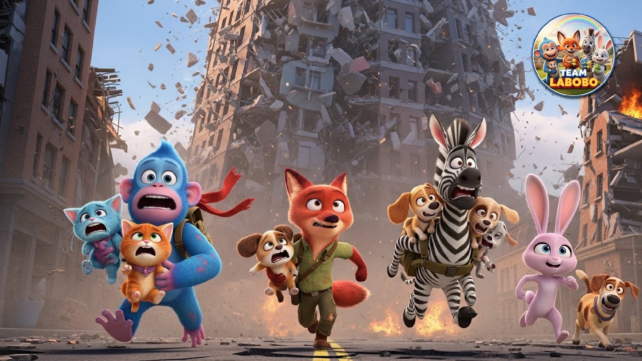 MASSIVE EARTHQUAKE! 🌍 Team Labobo’s Urban Rescue Mission | 3D Animated Kids Movie