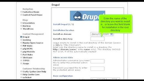 How to install Drupal from Fantastico