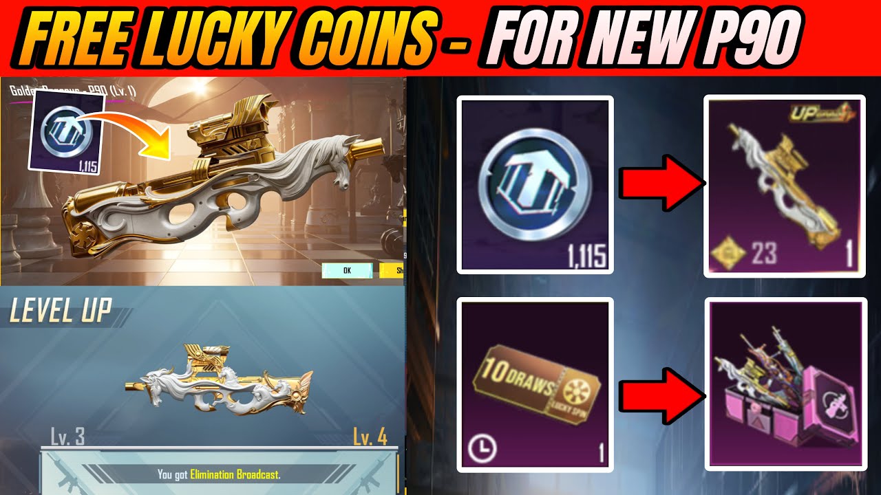 LUCKY SPIN CRATE OPENING TRICK | LUCKY COIN FREE TRICK | UNLIMITED LUCKY COIN TRICK | P90 FREE TRICK