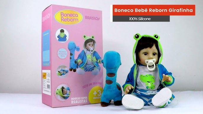 Brastoy Bebê Reborn Boneco Silicone Menino Original 48cm Com Girafinha  Original (48cm Menino Girafinha)