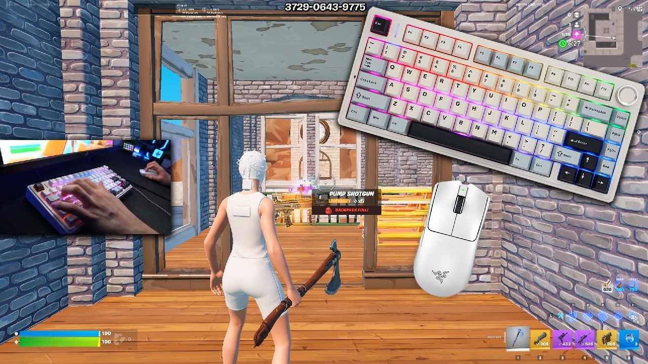 AULA F75😪Satisfying Keyboard & Mouse Sounds🏆ASMR Fortnite 240FPS 4K