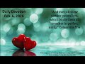 Daily Devotion Feb  4, 2026 We are called to walk in love