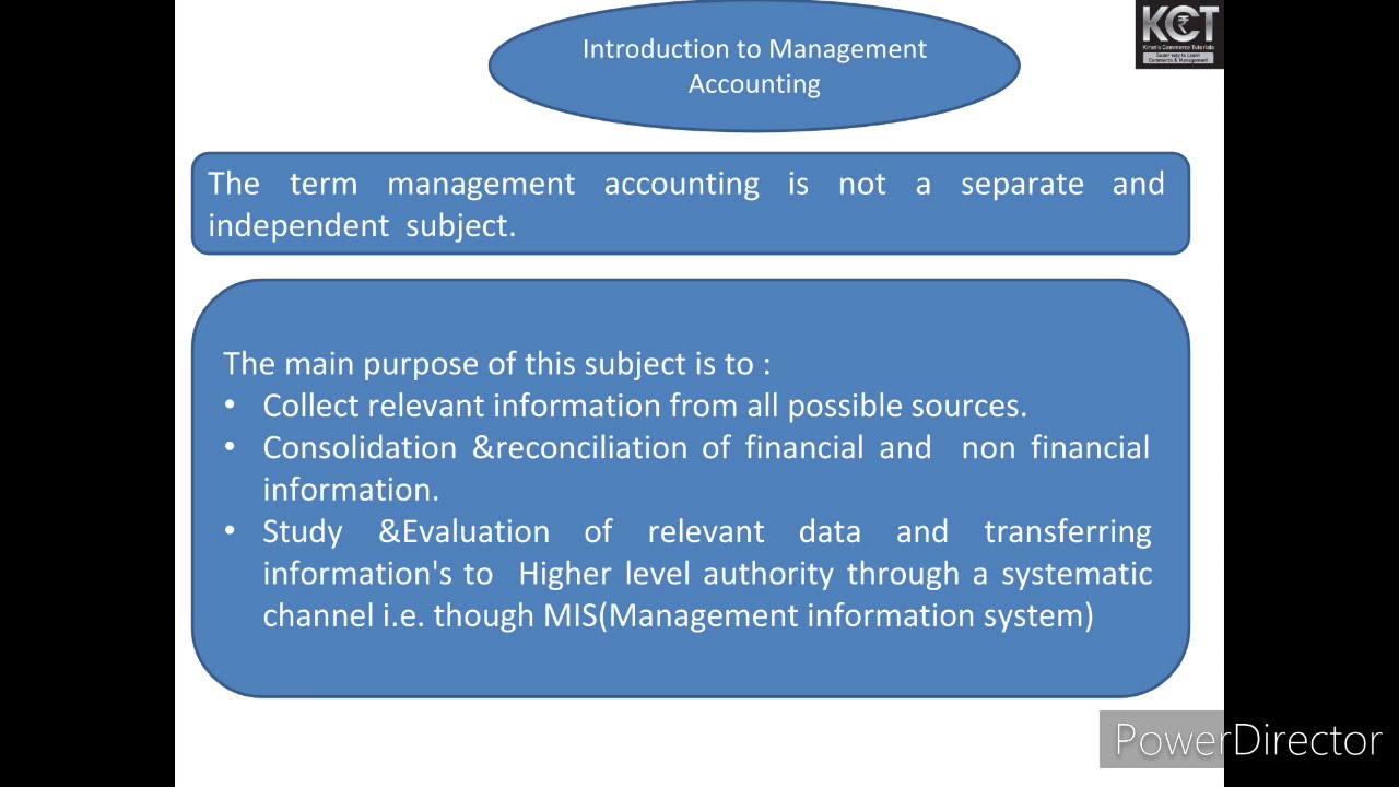 Introduction to Management Accounting subject YouTube