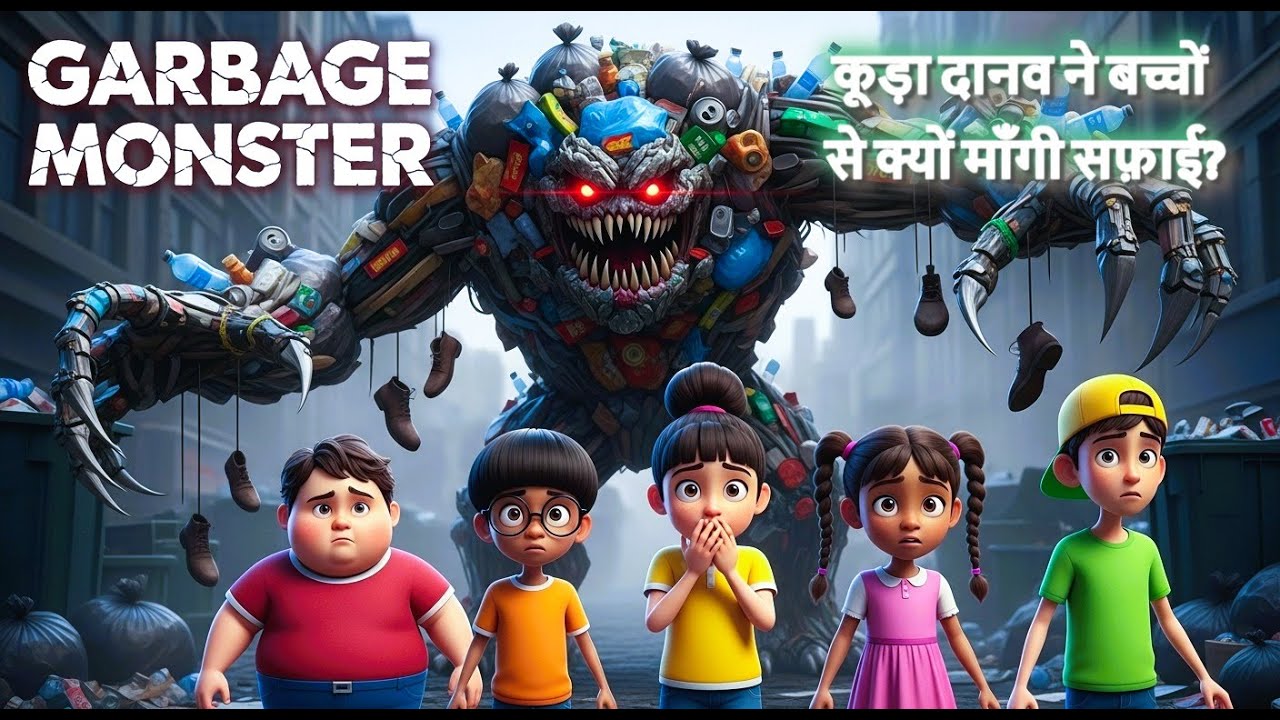 Garbage Monster की चेतावनी| A story on civic sense|Hindi Story|Moral Story|Animated Story for Kids