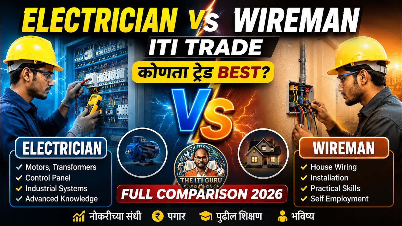 Wiremaan Electrician vs Wireman ITI Trade ⚡ | कोणता ट्रेड Best? Full Comparison ...