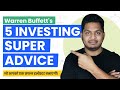 5 investing advice by warren buffett  investing rules of warren buffett