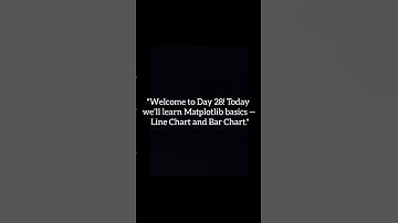 Day 28 Matplotlib Basics: Line & Bar Chart | Python for Data Science