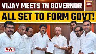 LIVE: TVK's Vijay Meets Tamil Nadu Governor, Lays Stake To Government Formation | TVK-Cong Alliance