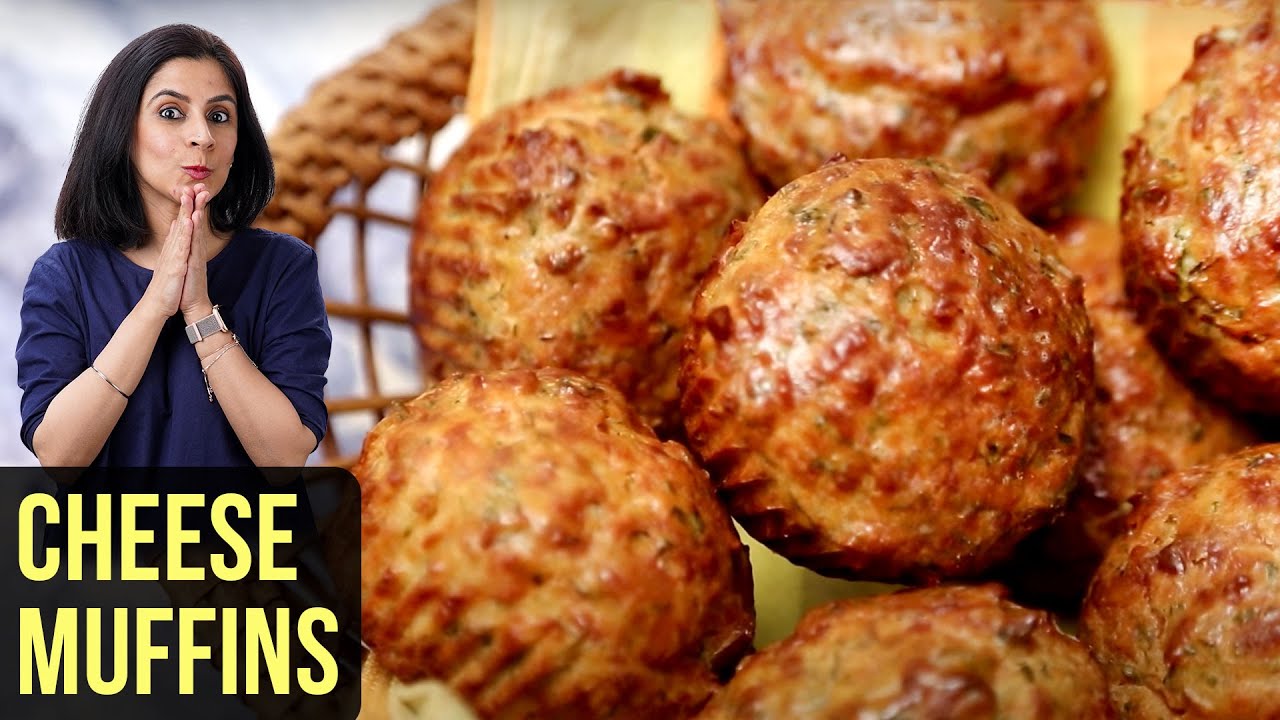 Cheese Muffins Recipe | How To Make Cheese Herb Muffins | Savoury Muffins Recipe By Tarika Singh | Get Curried