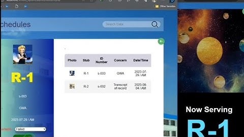 School queuing system using PHP