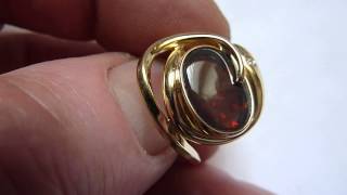 Superb New 18ct Gold Snake Ring & Natural Red Opal Ring. Size. L/M