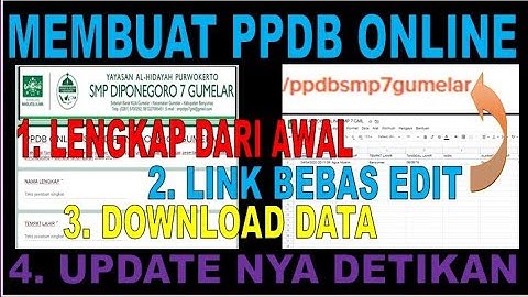 CARA MEMBUAT FORMULIR PPDB ONLINE  PENDAFTARAN PESERTA DIDIK BARU  LENGKAP !!! #PART1