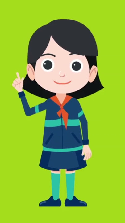The Girl in school uniform animation green screen part 1