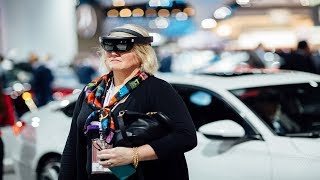 Honda offers a simple demonstration of augmented reality at the Detroit Auto Show using HoloLens
