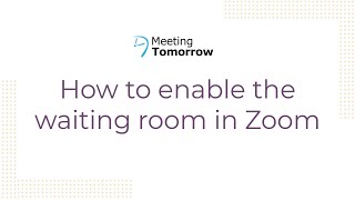 Learn how to enable the waiting room in your zoom meeting with our
video tutorial. follow along step by and explore other selectable
options. check out ...