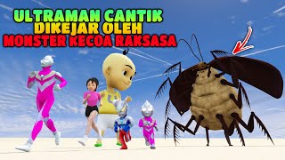 ULTRAMAN CANTIK DAN KAK ROS DIKEJAR RAJA KECOA RAKSASA, RAKSASA UPIN MENOLONG - GTA 5 ULTRAMAN