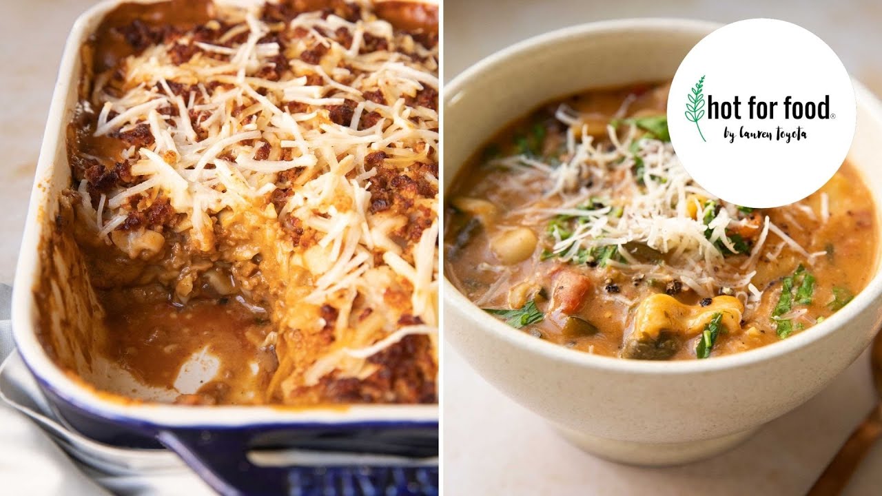vegan ros lasagna & creamy lasagna soup  // level up your leftovers ep #2   hot for food