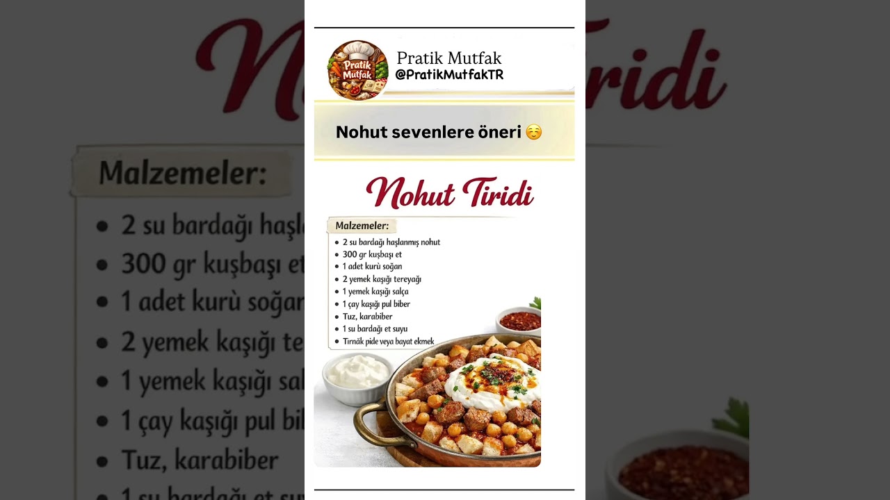Sofralarınızı süsleyecek enfes 😋 #nohutyemeği #pratiktarifler #tarif #yemektarifleri
