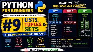 Python Tutorial for Beginners #9 | Lists, Tuples & Sets