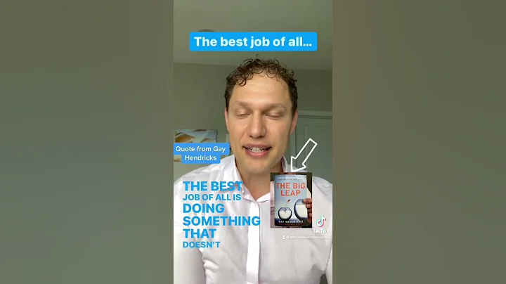 The best job of all… quote from Gay Hendricks in “The Big Leap” - great book to beat self-sabotage!