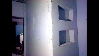 Простые полки в перегородке из гипсокартона как сделать своими руками Простые полки в перегородке из гипсокартона как сделать своими руками