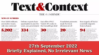 The Hindu Newspaper Analysis | Text and Context Page | 12th September 2022 | Explained News screenshot 1