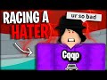 RACING A HATER IN TOWER OF HELL!!! (TOXIC) | TOWER OF HELL | ROBLOX