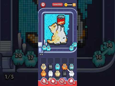 Pixel Flow — very hard level 950 (cat with jar)