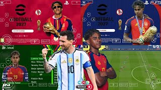 Efootball Pes ppsspp 2026/27 latest update kits and squad|Add promotion team|Download mediafire#fifa