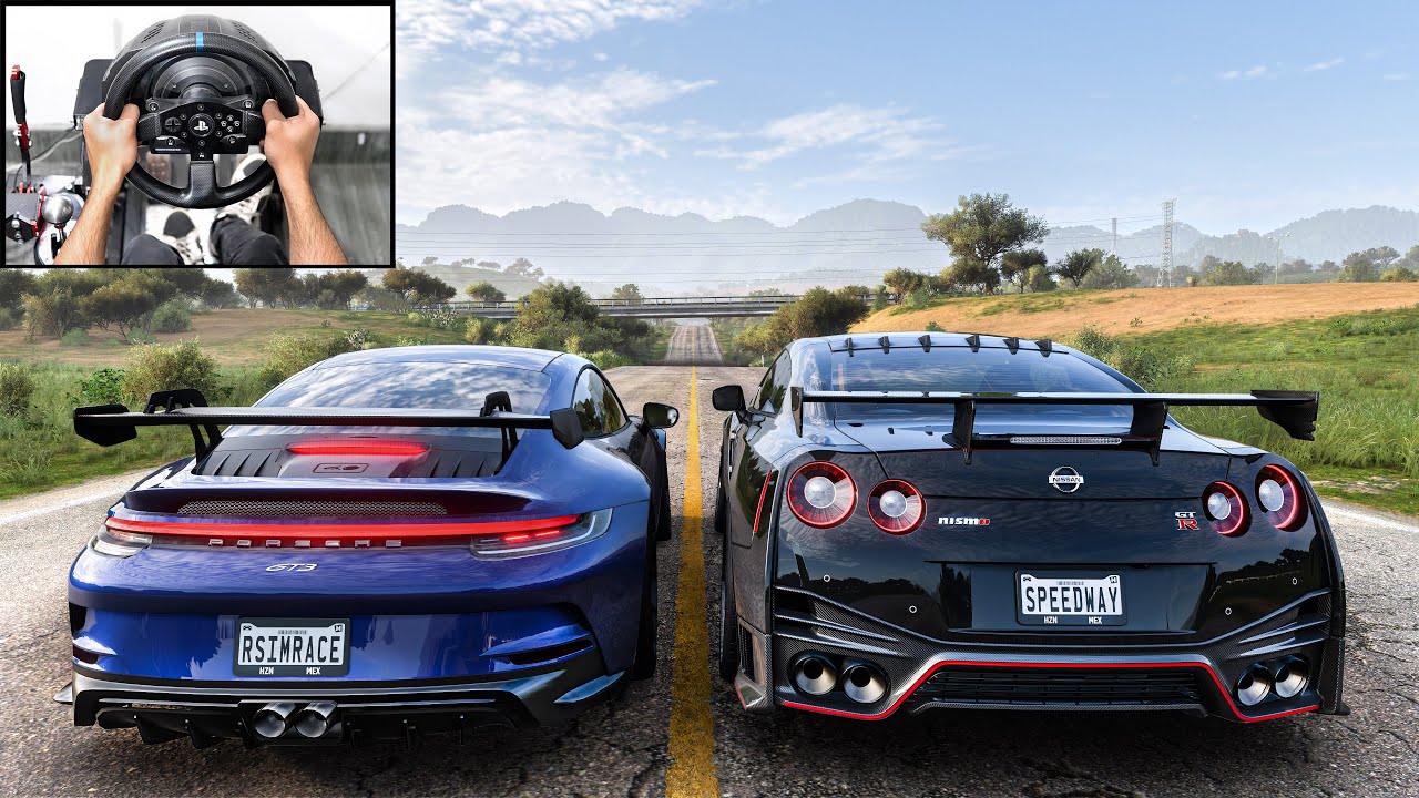 Nissan GTR R35 NISMO & Porsche 911 GT3 - Forza Horizon 5 | Thrustmaster T300RS Gameplay