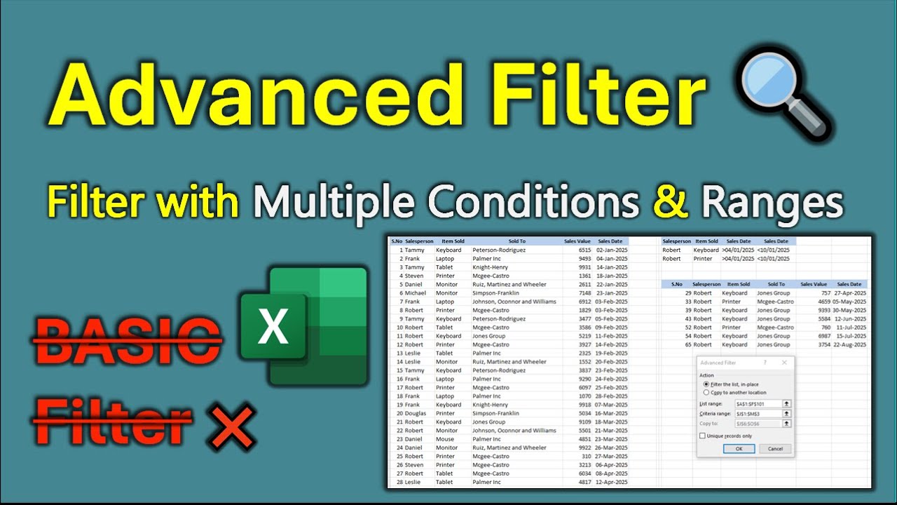 Excel Advanced Filter Made Easy – Multiple Criteria & Date Filters ...