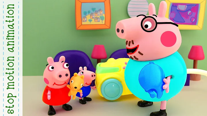 Teddy got into the vacuum cleaner. Peppa Pig toys ...