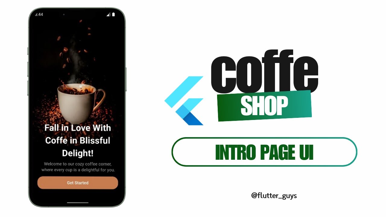 Coffee shop app ui in Flutter | Introduction Page in Flutter | Flutter ...