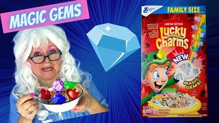 Lucky Charms Magic Gems Cereal Challenge Cap'N Crunch Peanut Butter Frosted Flakes Granny McDonalds
