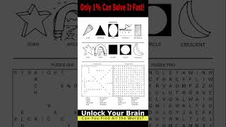 Crossword Puzzle - Can You Solve This SHAPES Word Search in 50 Seconds 🕵️‍♂️🔍