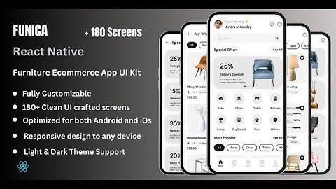 Funica Pro - Furniture E-commerce React Native App Ui Kit