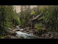 Very Heavy Rain – Sleep FAST Tonight with The Sound of Rain on The Turbine Roof in the Misty Forest
