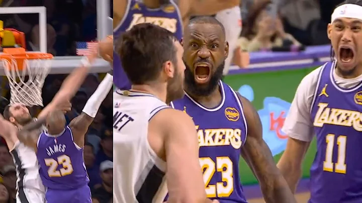 LeBron James INSANE poster dunk on Luke Kornet then screams in his face 😳
